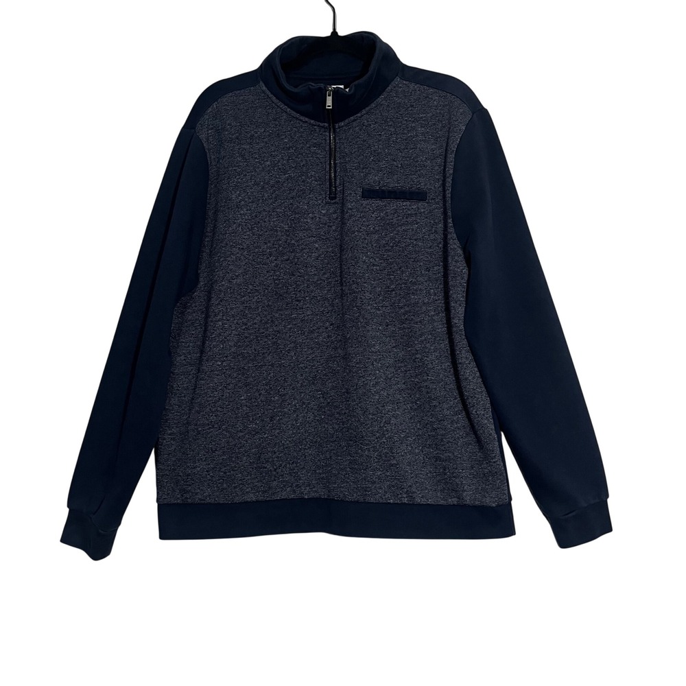 Jules Quarter Zip Pullover Mens Navy‎ Blue Good Slim Fit Textured Sweater Large